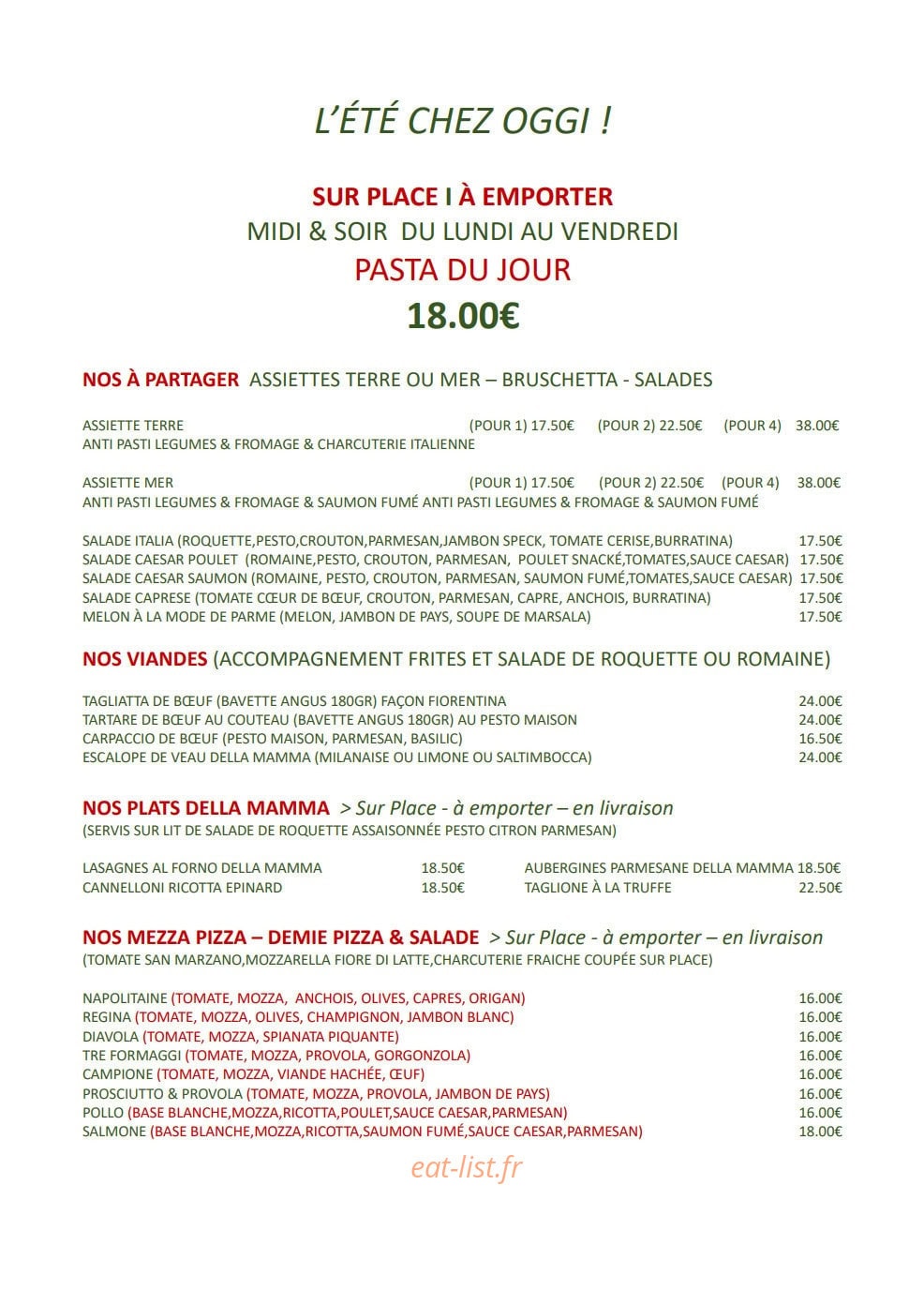 Maison Oggi — carte page 2