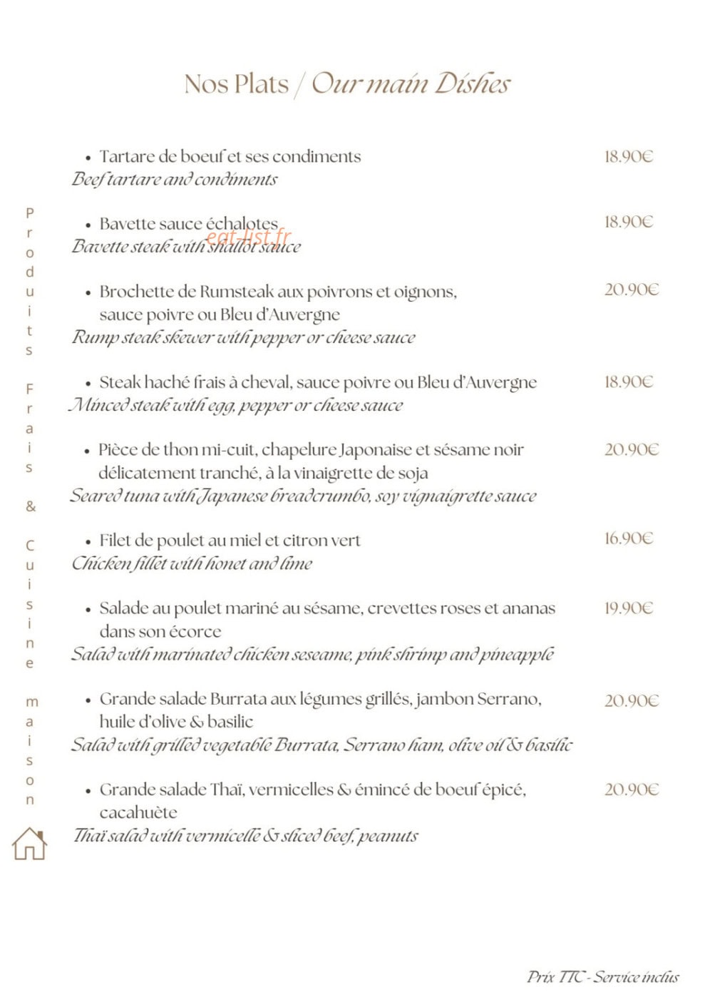 Restaurant L'Escalet — carte page 2