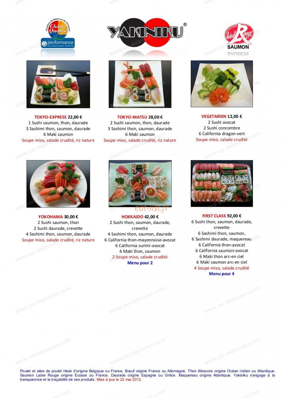 Yakiniku — carte page 8