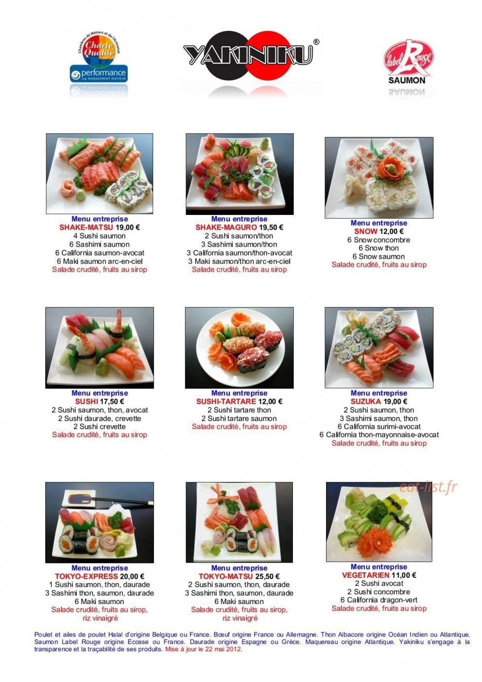Yakiniku — carte page 10