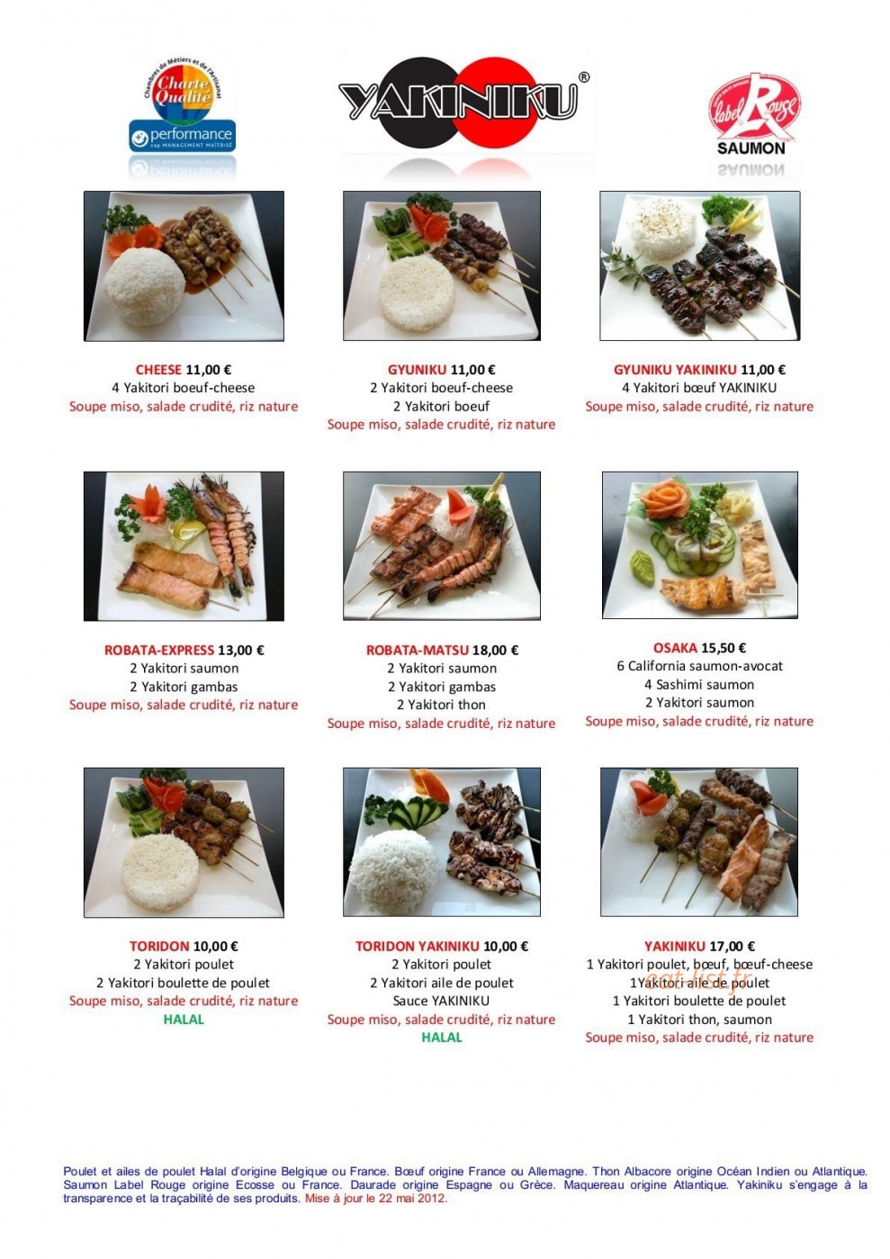 Yakiniku — carte page 4
