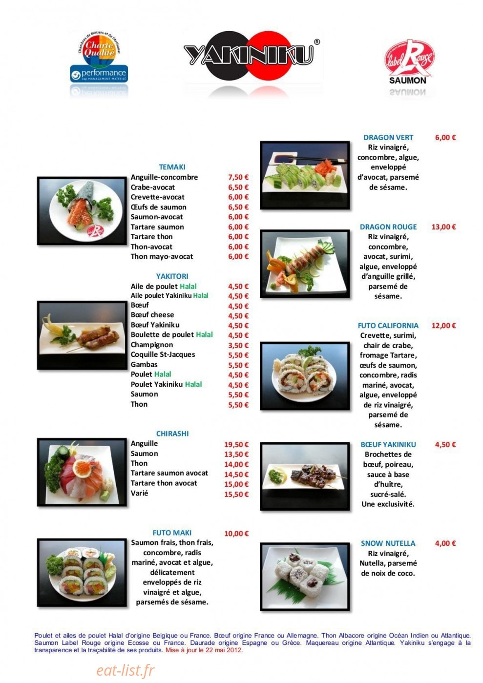 Yakiniku — carte page 7
