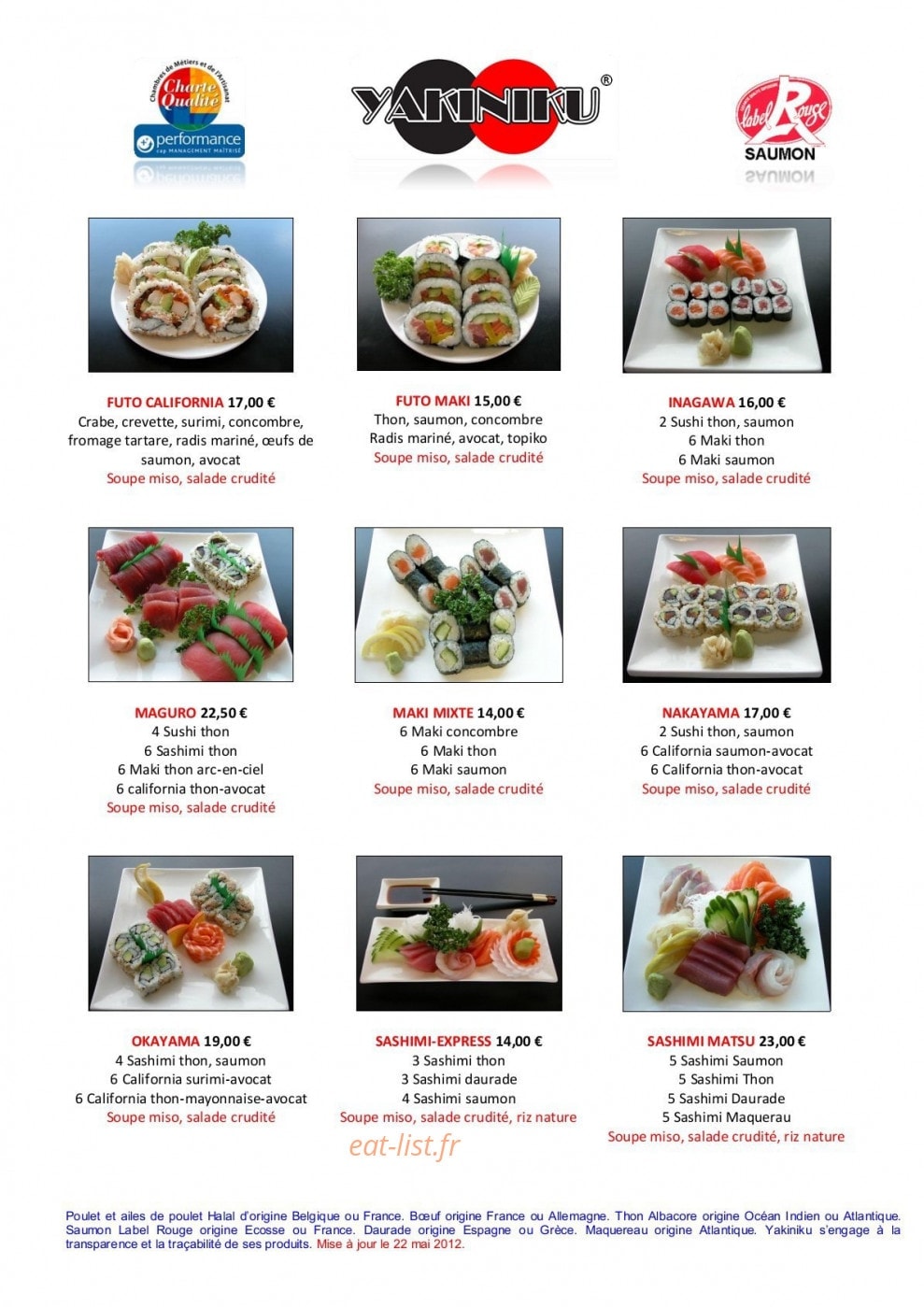 Yakiniku — carte page 2