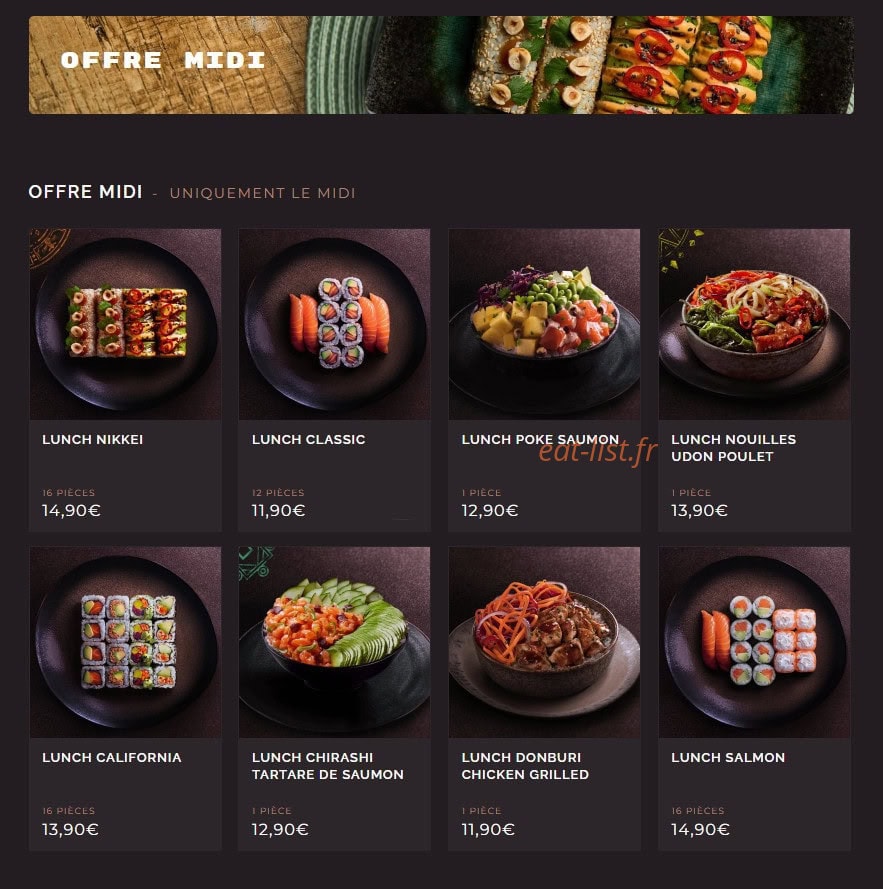 Côté Sushi — carte page 2