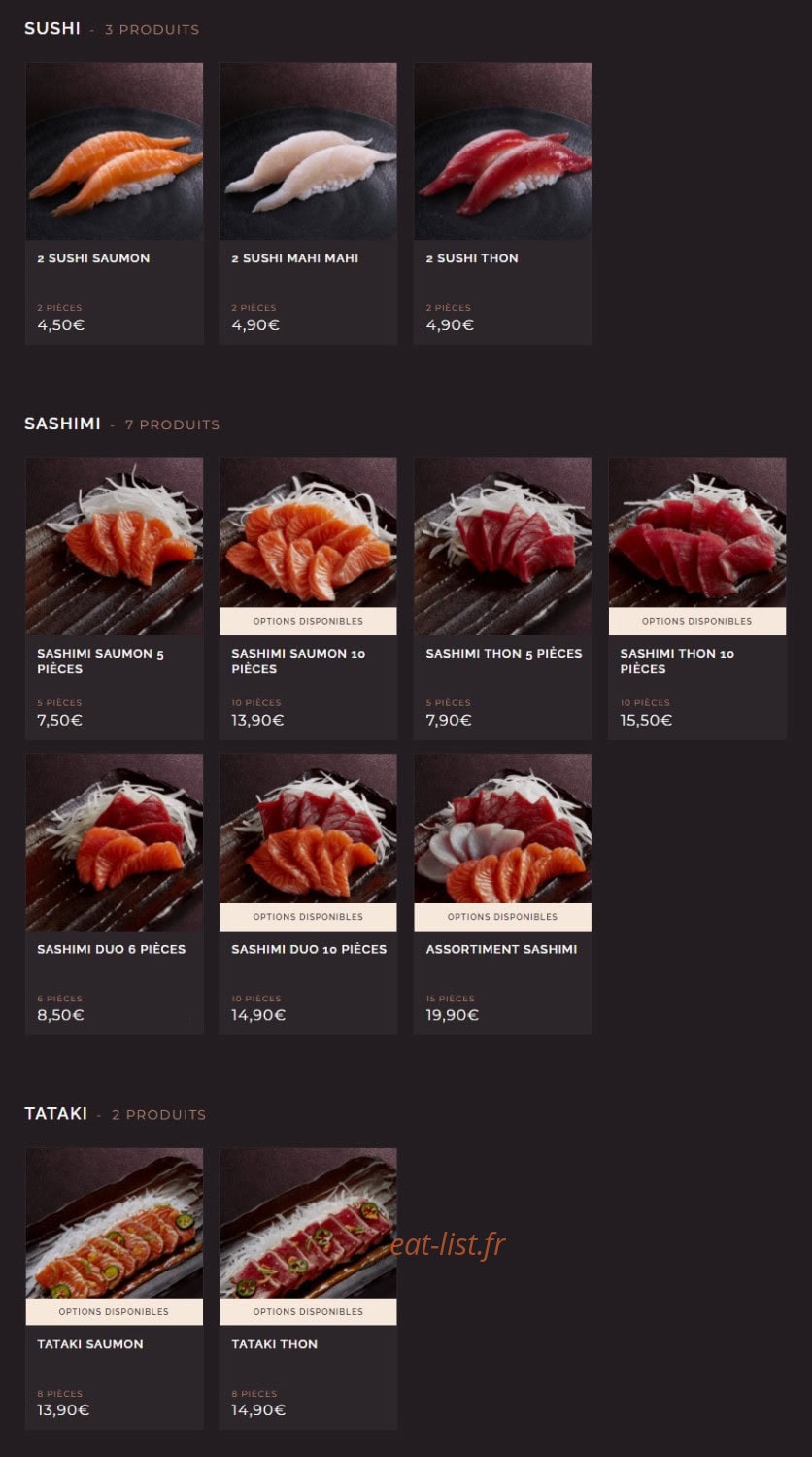 Côté Sushi — carte page 8