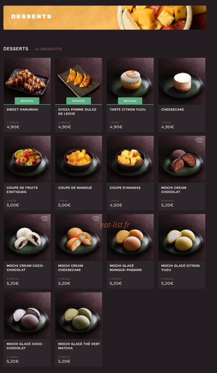 Côté Sushi — carte page 12