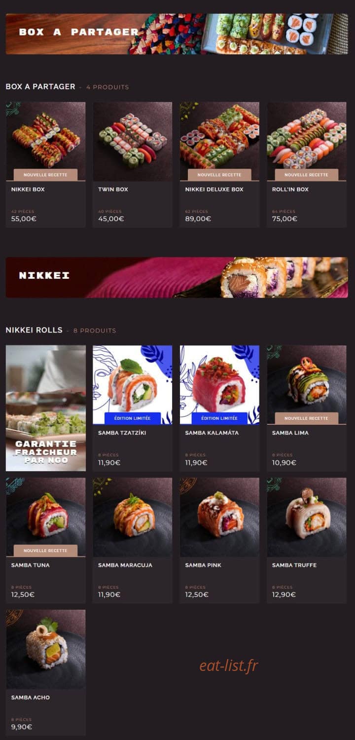 Côté Sushi — carte page 4
