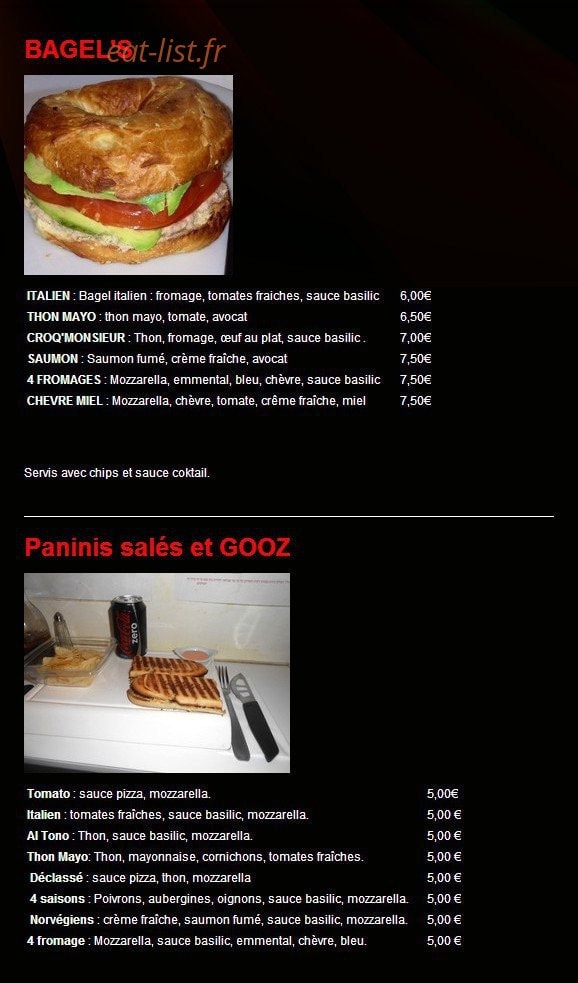 Dizengoff — carte page 4