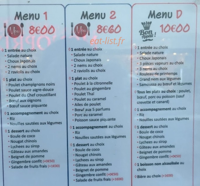 Gourmet d'Asie — carte page 2