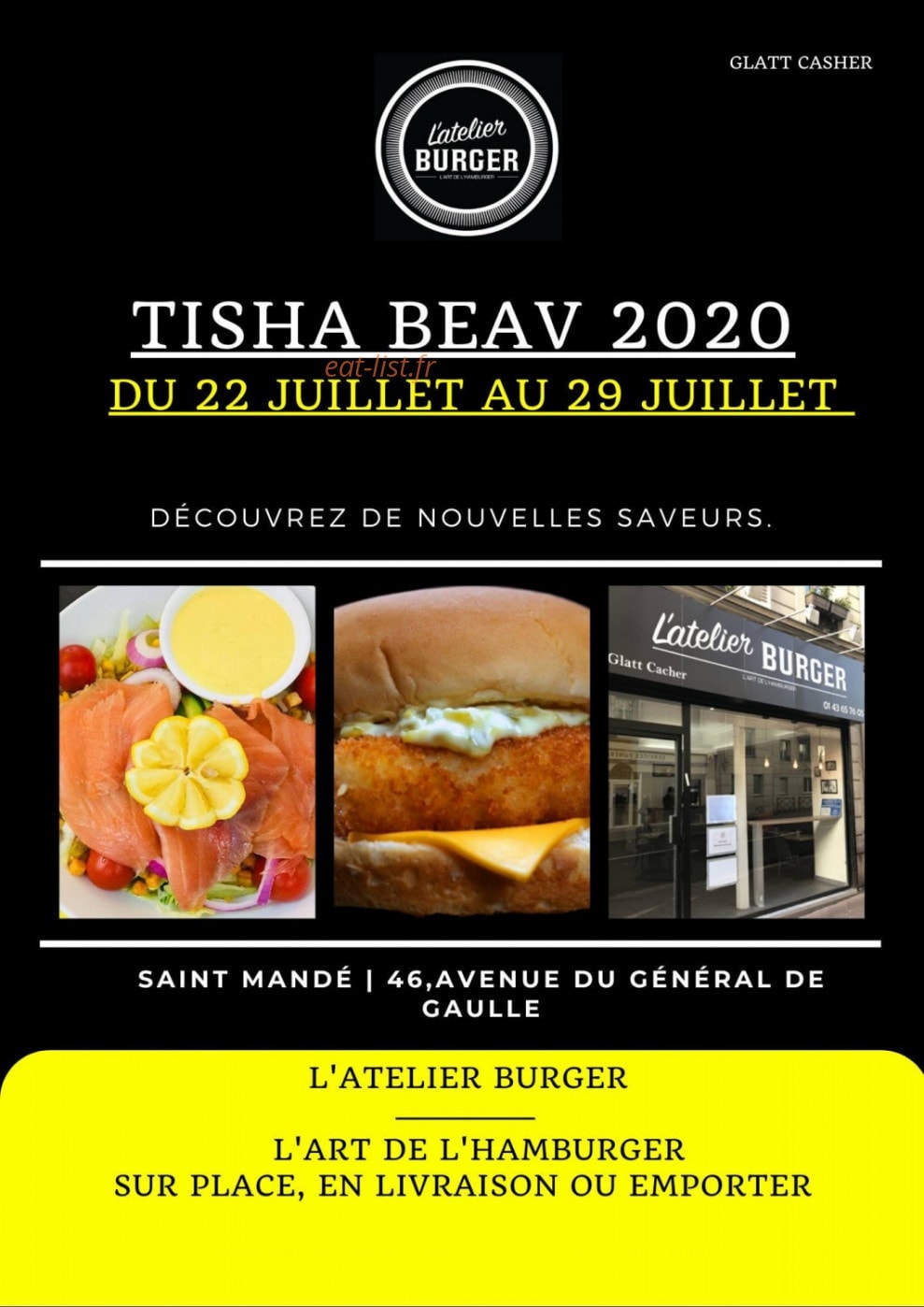 L'Atelier Burger — carte page 1