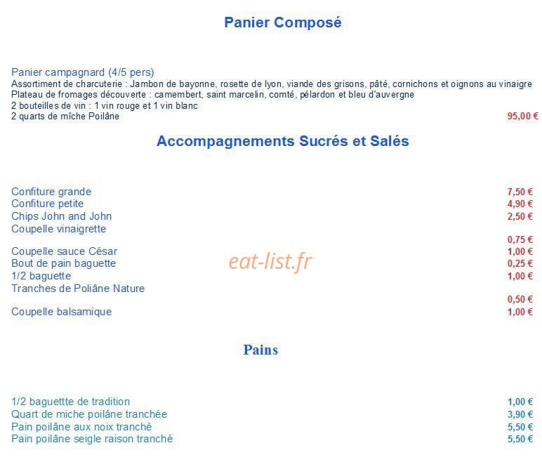 La Fromagette — carte page 9