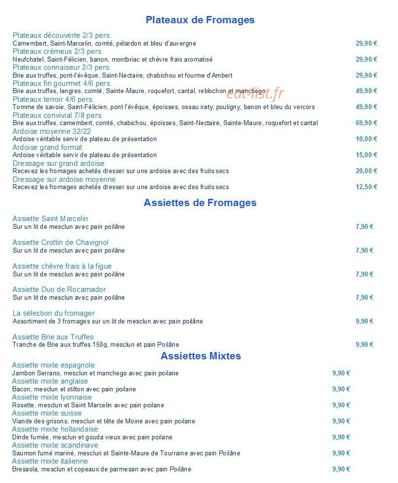 La Fromagette — carte page 7