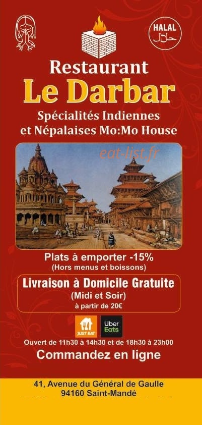 Le Darbar — carte page 1