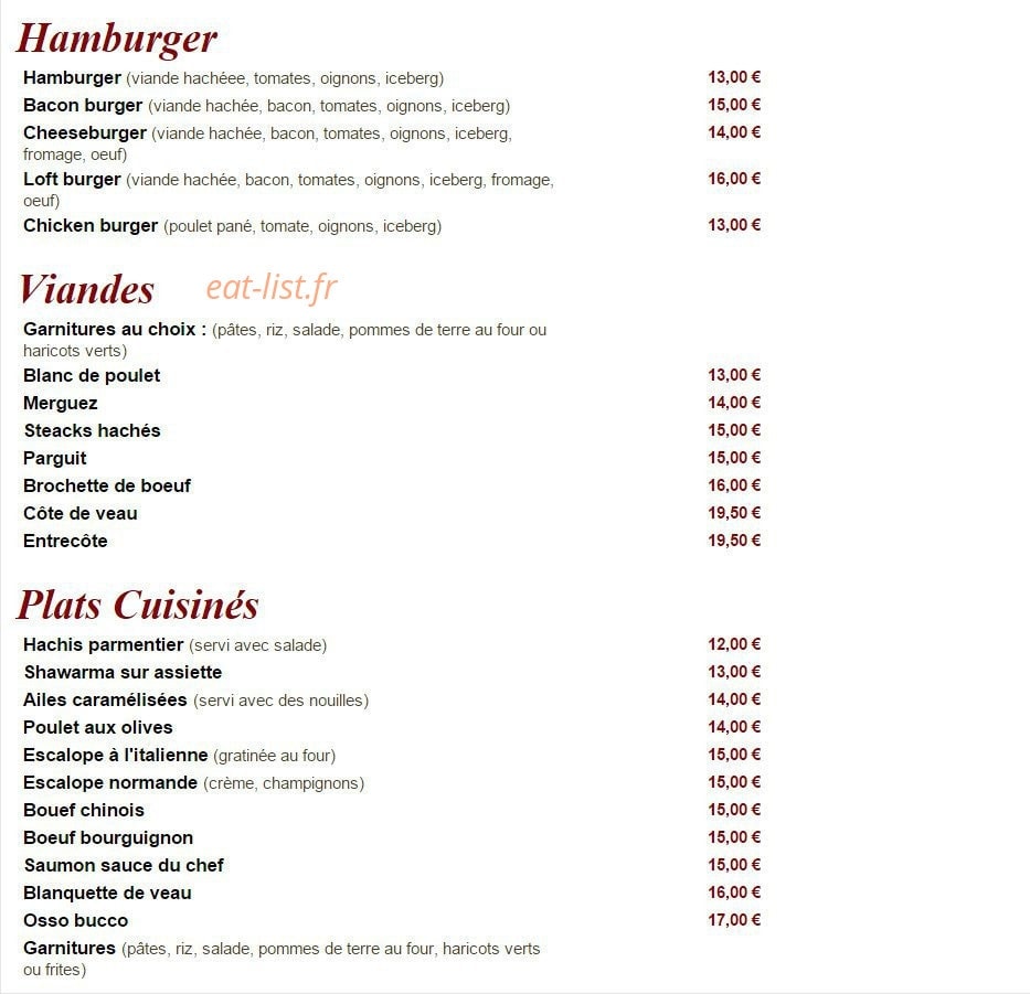 Le Loft — carte page 2