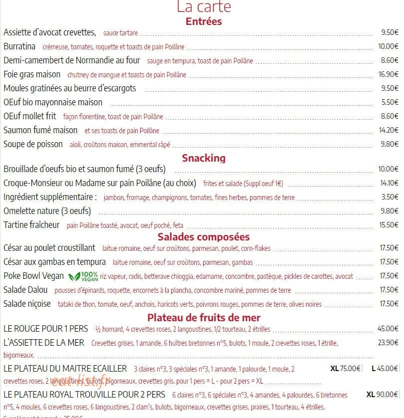 Le Trouville — carte page 1