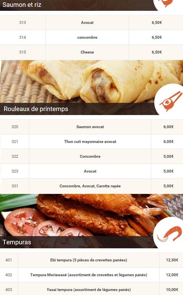 Allo Sushi — carte page 12
