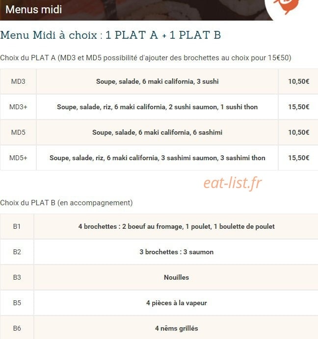 Allo Sushi — carte page 3