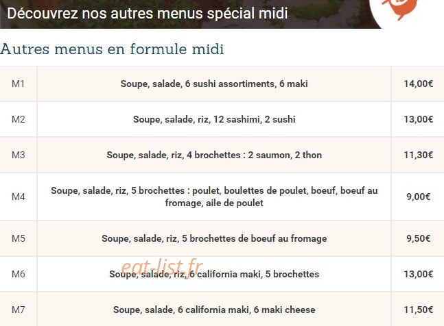 Allo Sushi — carte page 4