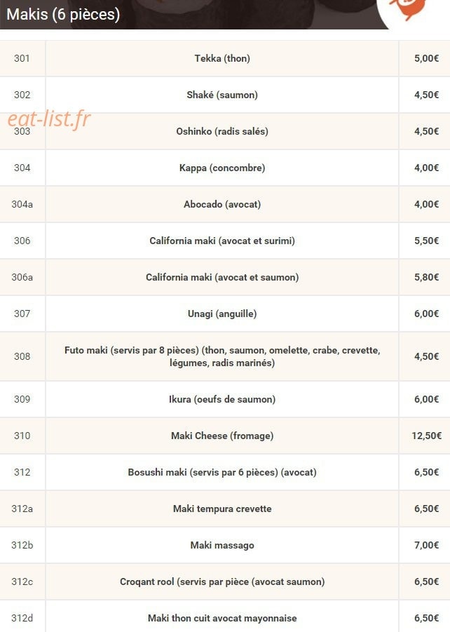 Allo Sushi — carte page 10