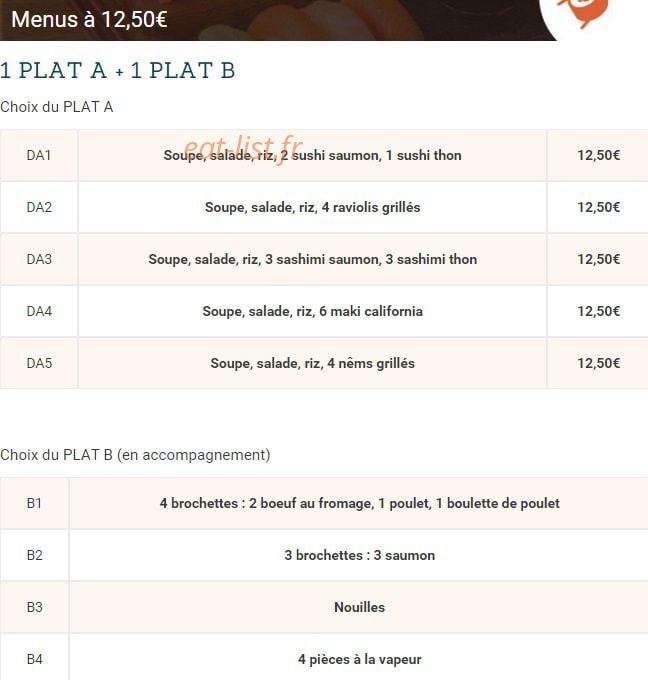 Allo Sushi — carte page 2