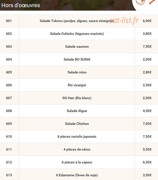 Allo Sushi — carte page 14