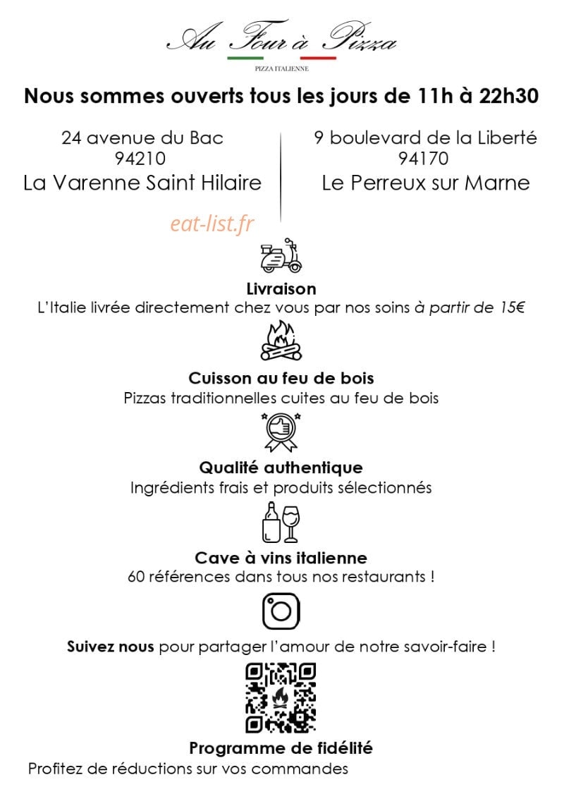 Au Four à Pizza — carte page 7
