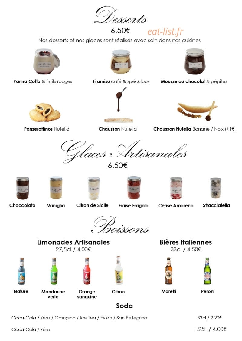 Au Four à Pizza — carte page 4