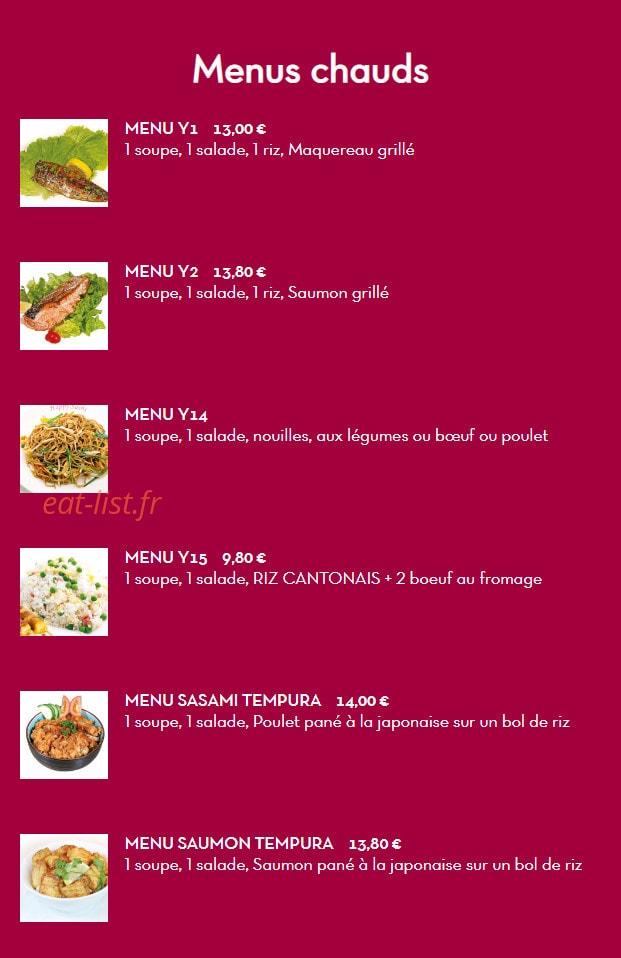 Bo Sushi — carte page 1
