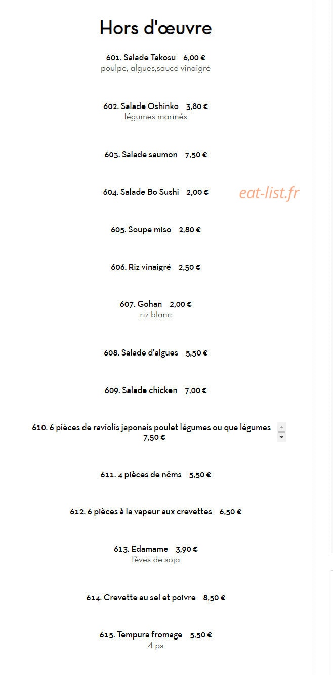 Bo Sushi — carte page 23