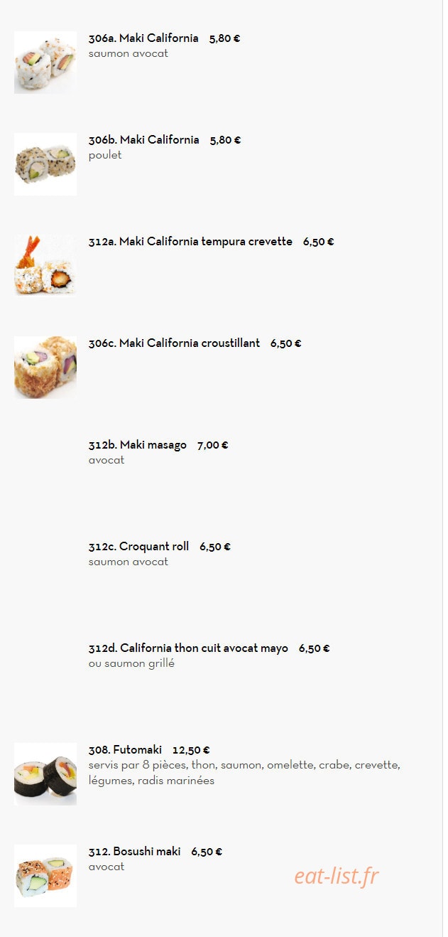 Bo Sushi — carte page 18