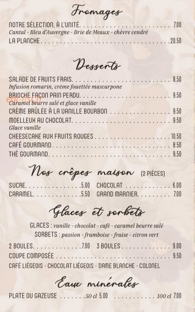 Café Pauly — carte page 4
