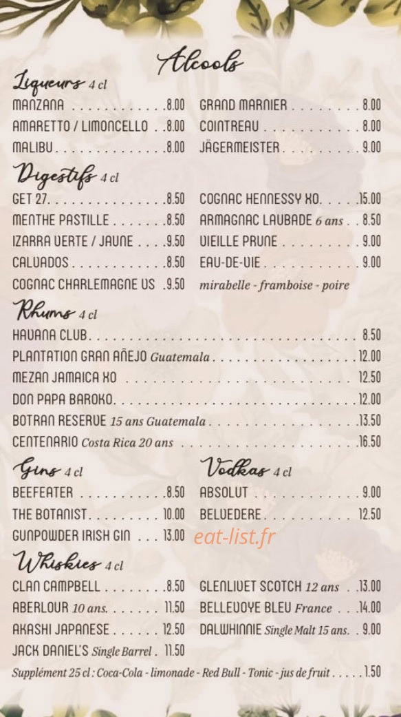 Café Pauly — carte page 6