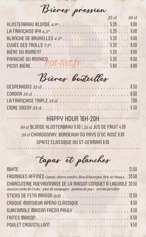 Café Pauly — carte page 3