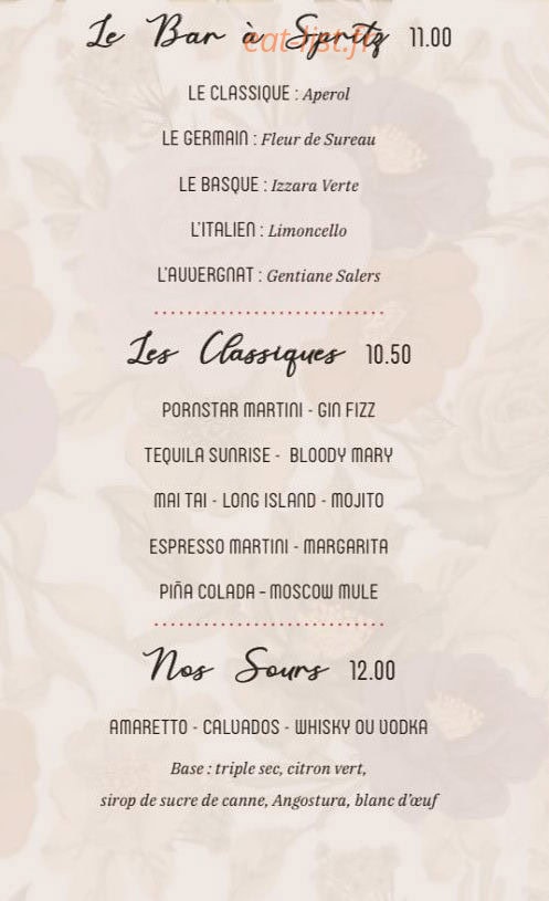 Café Pauly — carte page 9