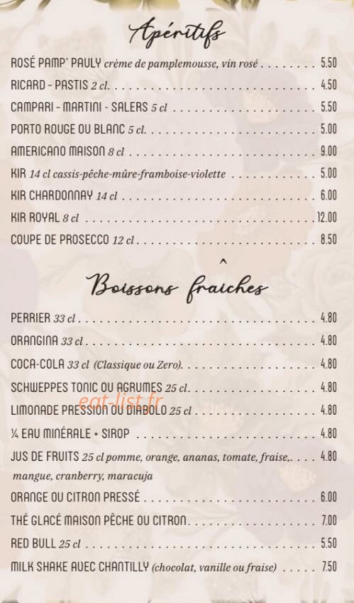 Café Pauly — carte page 7