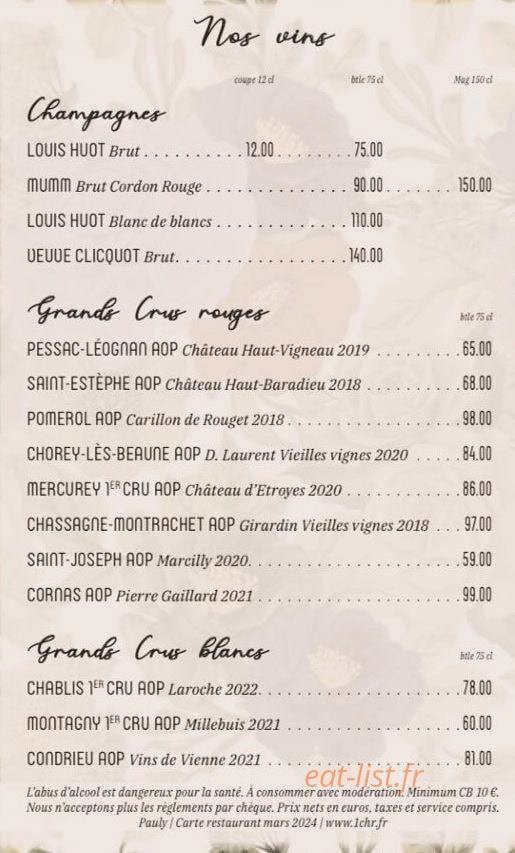 Café Pauly — carte page 11