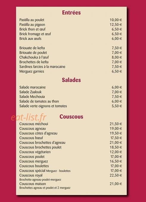 Chez Abda — carte page 2