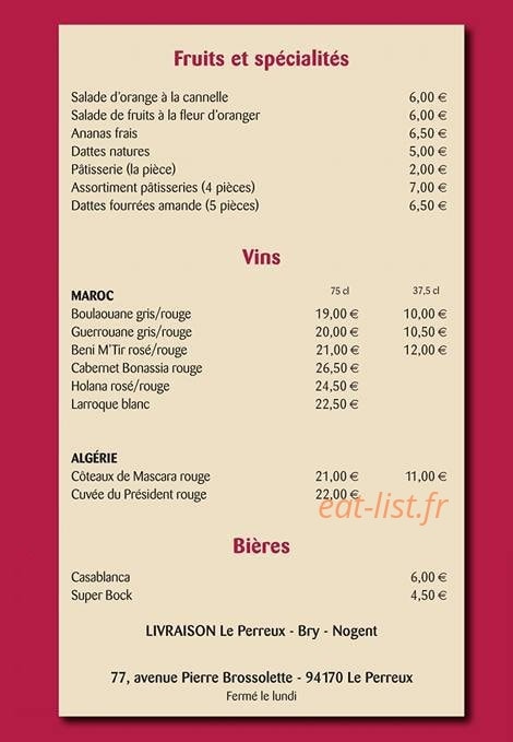 Chez Abda — carte page 4