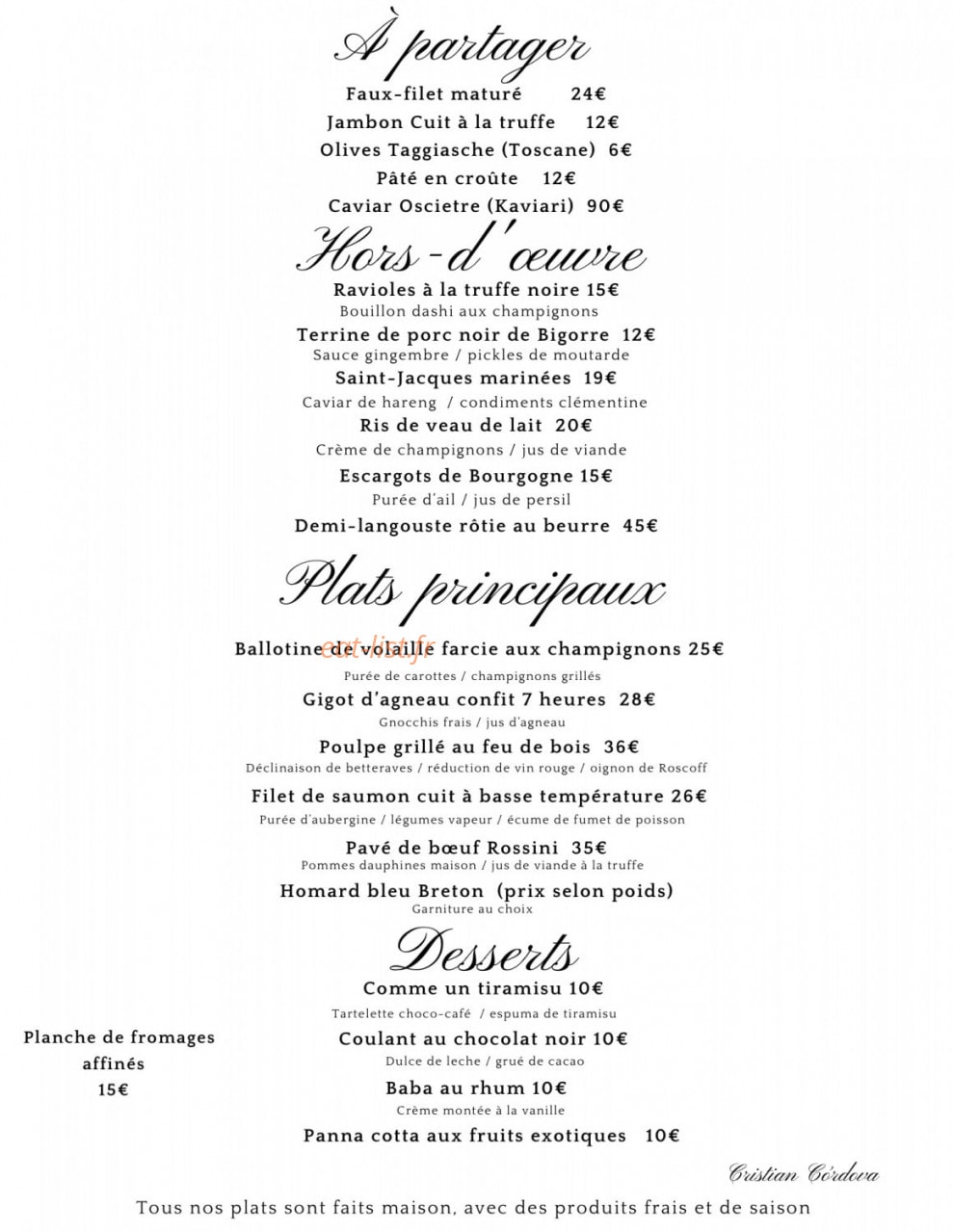 La Perle — carte page 1