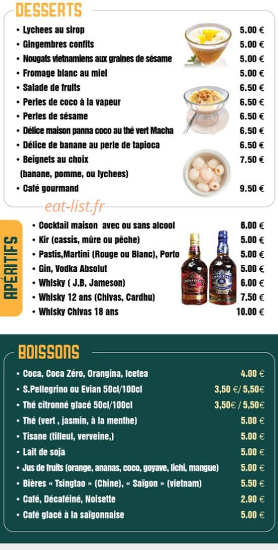 La Saïgonnaise — carte page 5