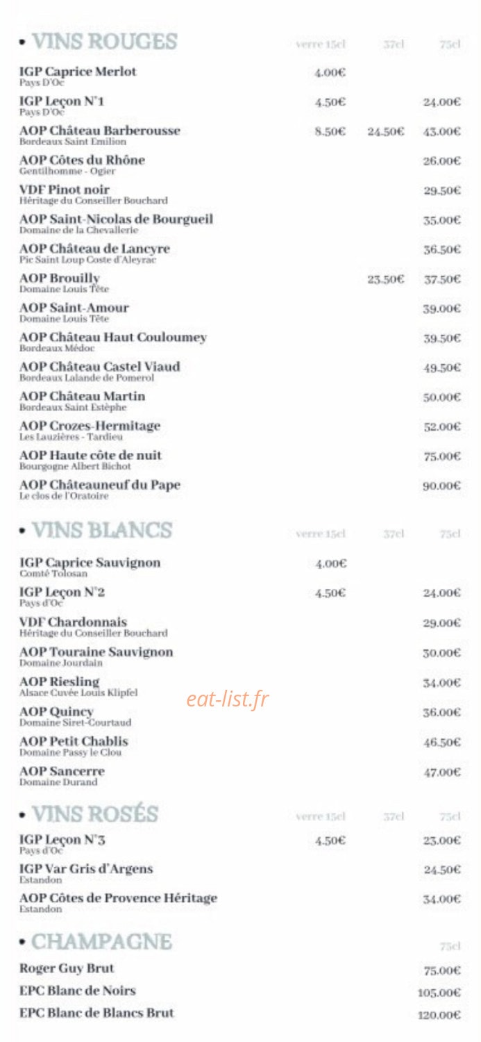 Le vieux bistrot — carte page 5