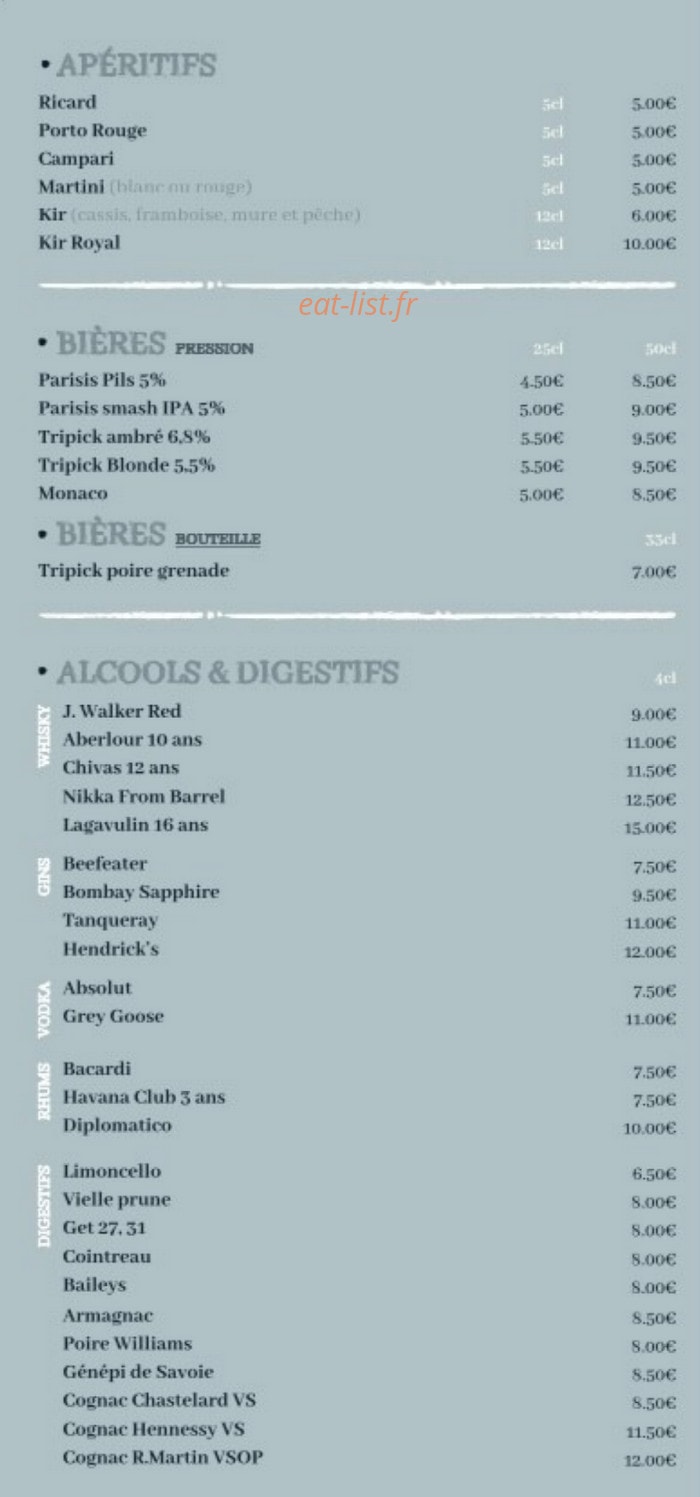 Le vieux bistrot — carte page 4