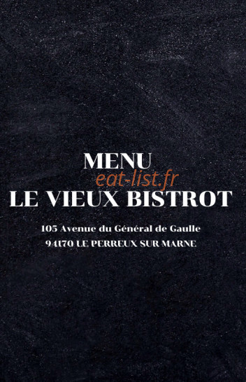 Le vieux bistrot — carte page 1