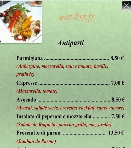 Pizza Vivaldi — carte page 1