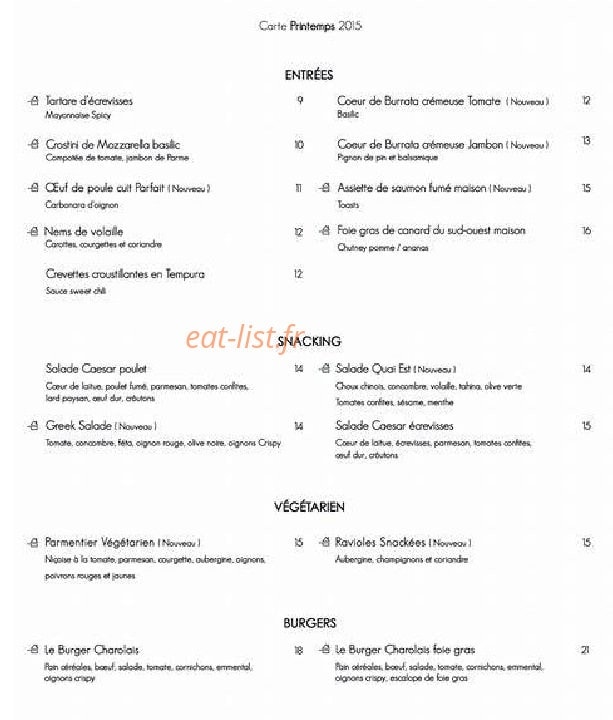 Quai Est — carte page 1