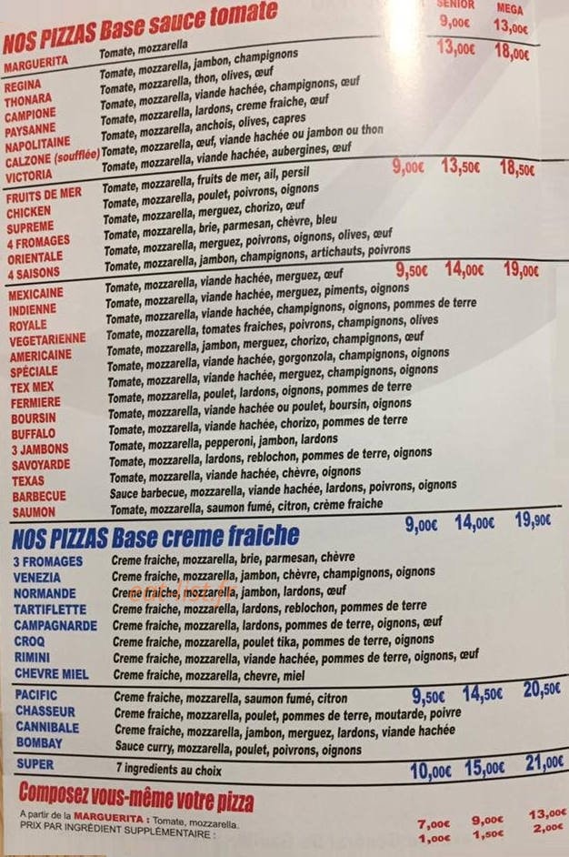 Rapido Pizza — carte page 4