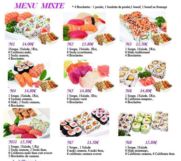 Siki Sushi — carte page 3