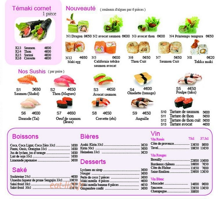 Siki Sushi — carte page 8