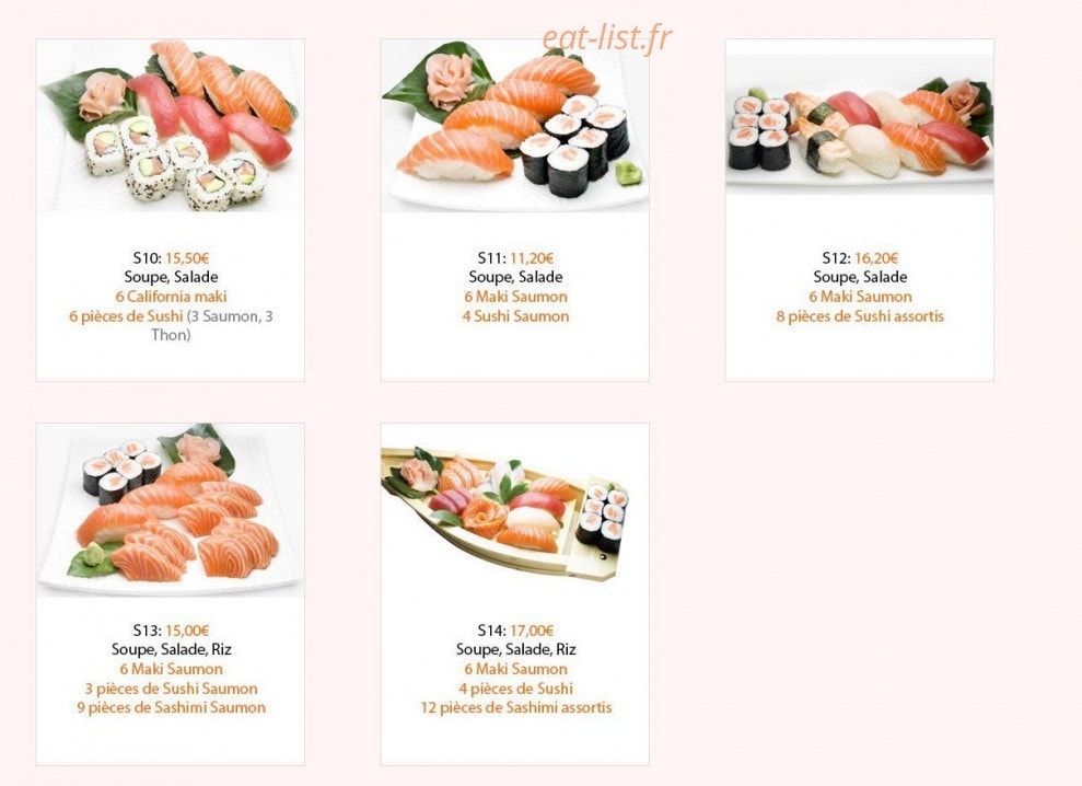 Sushi 8 — carte page 12