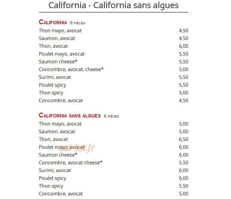 Sushi Top — carte page 5